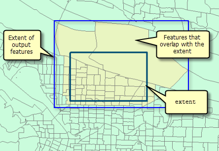 Output extent for features